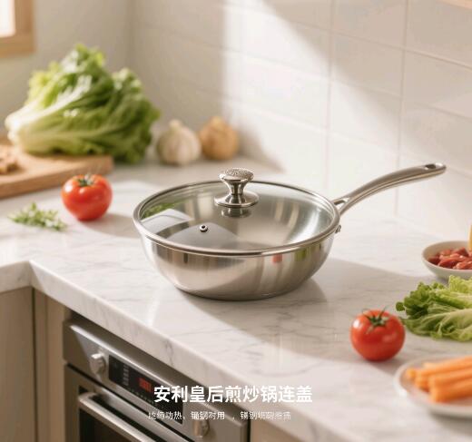 安利皇后煎炒锅连盖，一款功能强大使用广泛的炒锅