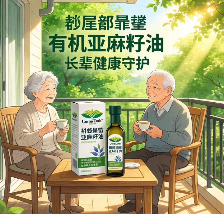 长辈健康守护，纽崔莱有机亚麻籽油，护心脑、强体质