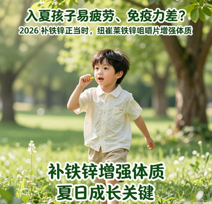 入夏孩子易疲劳、免疫力差？2026 补铁锌正当时，纽崔莱铁锌咀嚼片增强体质
