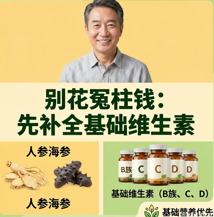 中年男性养生别只会买人参海参 先补全这些基础维生素才算不花冤枉钱