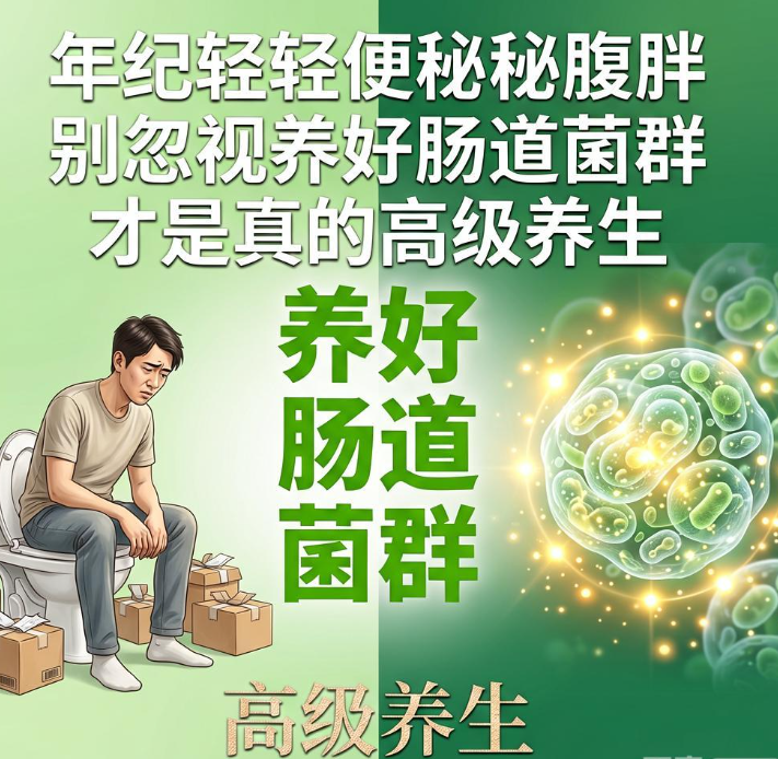 年纪轻轻便秘腹胀别忽视，养好肠道菌群才是真的高级养生