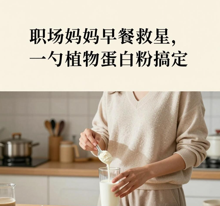 职场妈妈早餐救星，一勺植物蛋白粉搞定