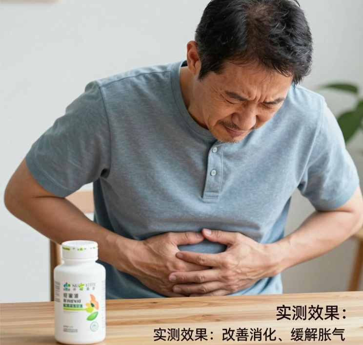 中年男人饭后胀？养肠道纤盈植萃益生菌实测