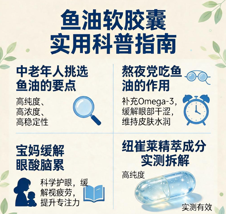 陪娃写作业眼酸脑累，鱼油软胶囊能帮宝妈缓一缓吗