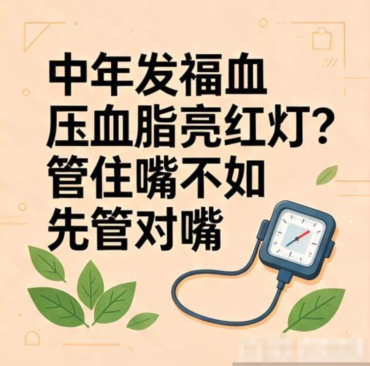 中年发福血压血脂亮红灯？管住嘴不如先管对嘴