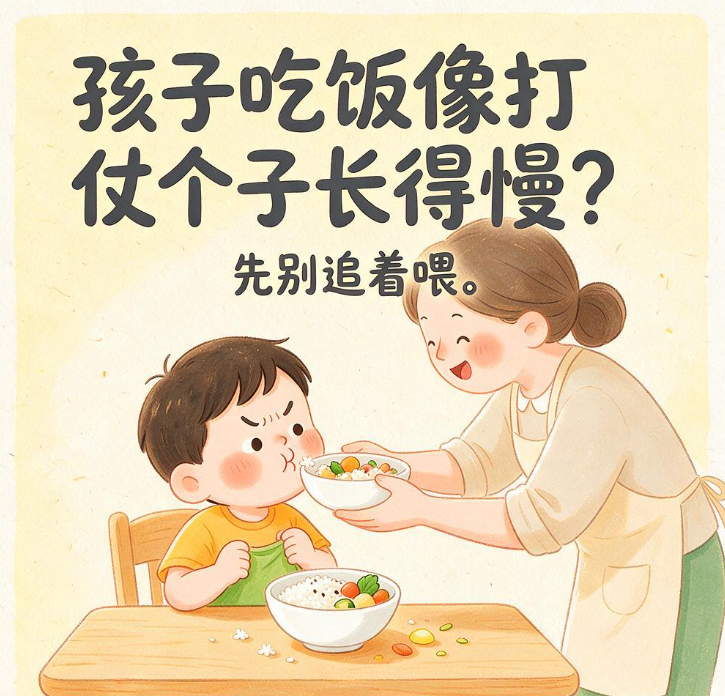 孩子吃饭像打仗个子长得慢？先别追着喂