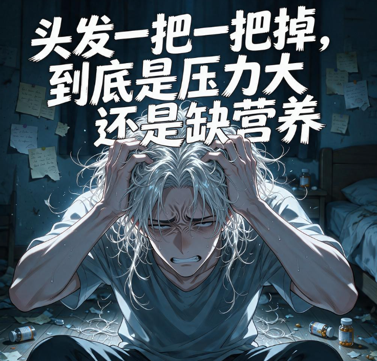 头发一把一把掉，到底是压力大还是缺营养