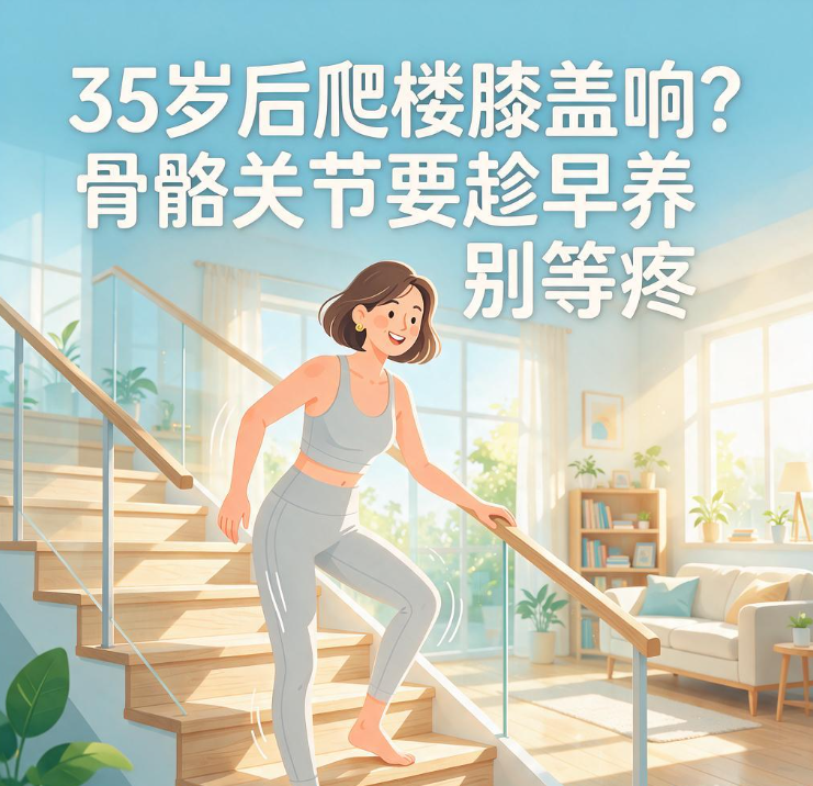 35岁后爬楼膝盖响？骨骼关节要趁早养别等疼