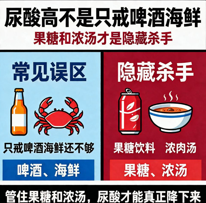 尿酸高不是只戒啤酒海鲜，果糖和浓汤才是隐藏杀手