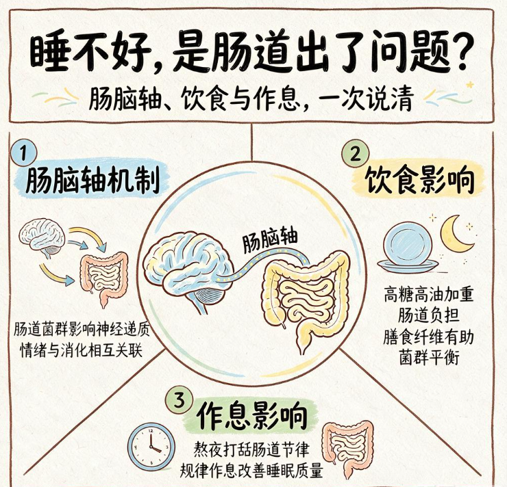 睡不好是不是肠道出了问题？肠脑轴、饮食和作息一次说清
