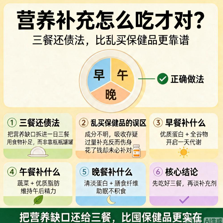 营养补充怎么吃才对？三餐还债法，比乱买保健品更靠谱