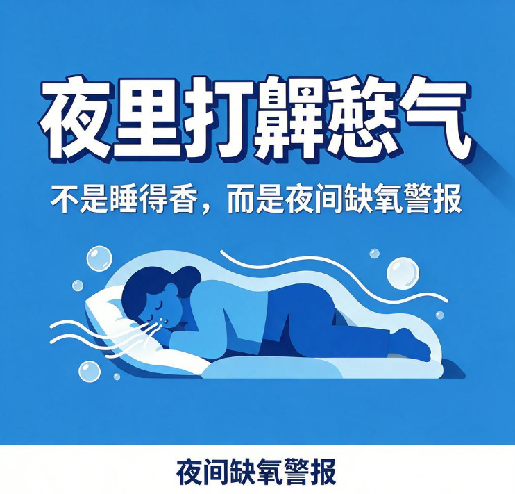 夜里打鼾憋气，不是睡得香而是夜间缺氧警报
