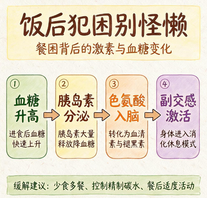 饭后犯困别怪懒：餐困背后的激素与血糖变化