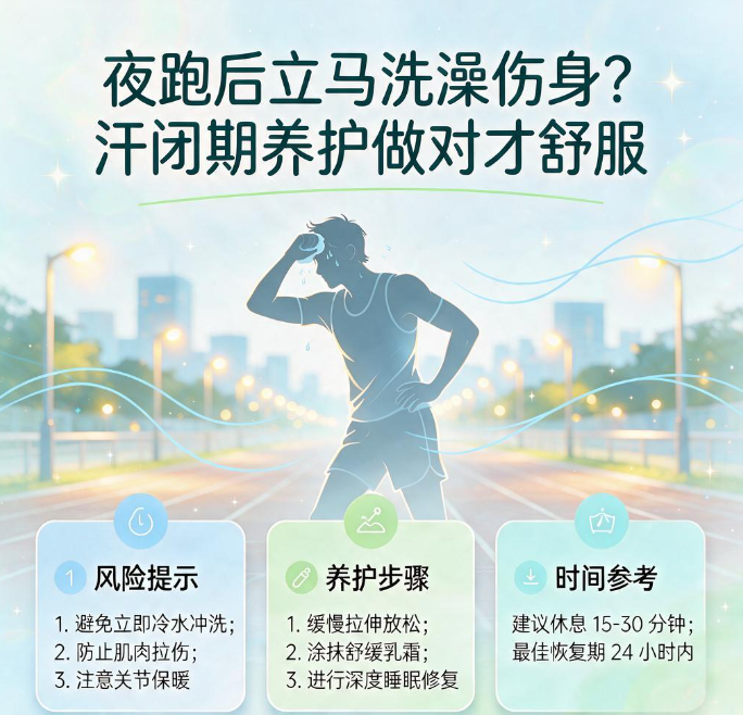 夜跑后立马洗澡伤身？汗闭期养护做对才舒服