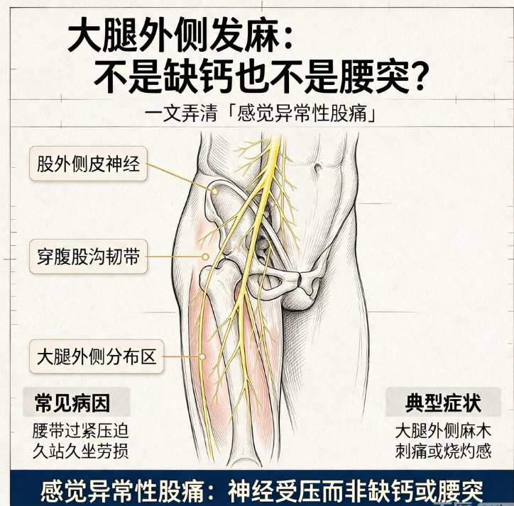 大腿外侧发麻：不是缺钙也不是腰突？一文弄清「感觉异常性股痛」
