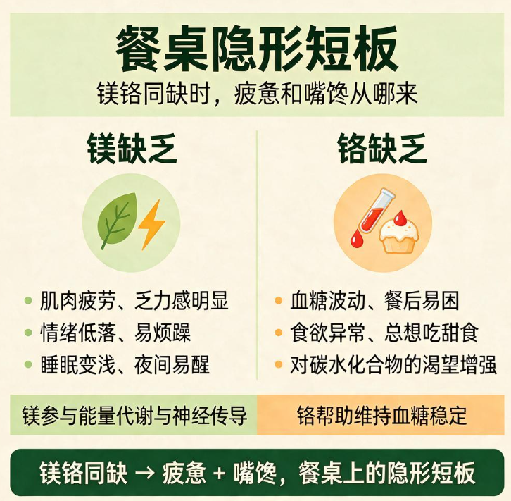 餐桌隐形短板：镁铬同缺时，疲惫和嘴馋从哪来